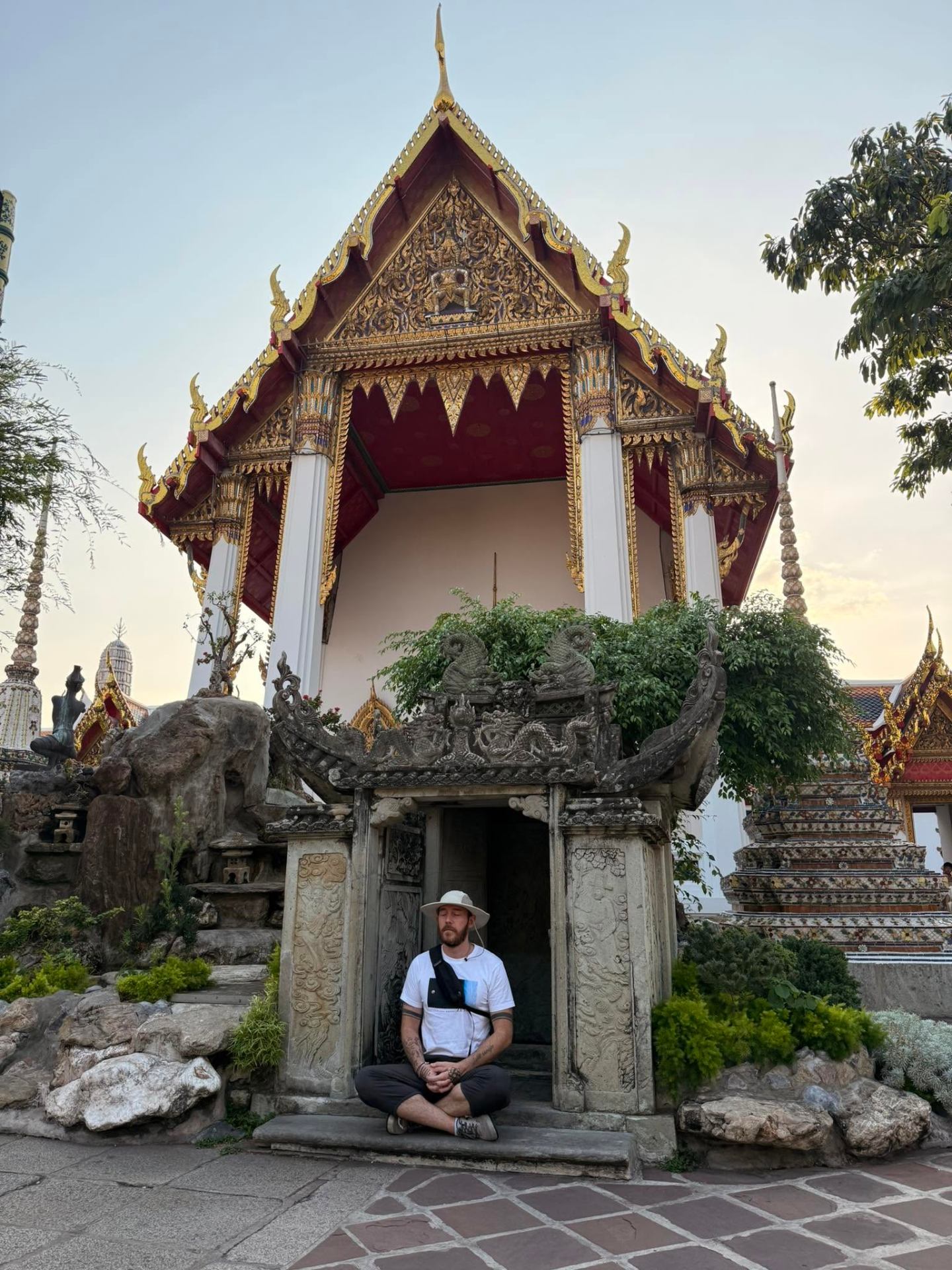 Joshua Sickenberger at a temple in Thailand